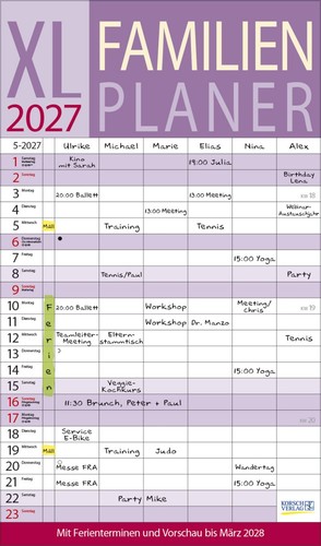 Familienplaner 2027 - xl,