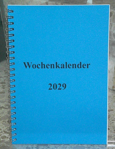 Wochenkalender blau 2029 - blau, a5