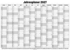 Jahresplaner Wandkalender