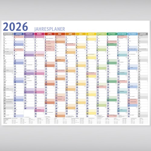 Wandkalender 2026 din - din, a1