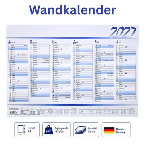 Wandkalender 2027 - , a4