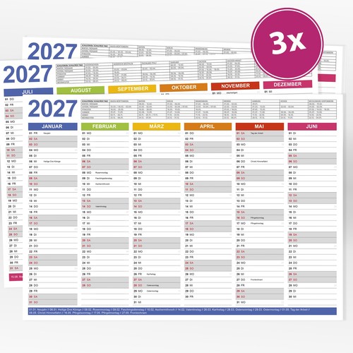 Tafelkalender 2027 din a4 - tafelkalender,