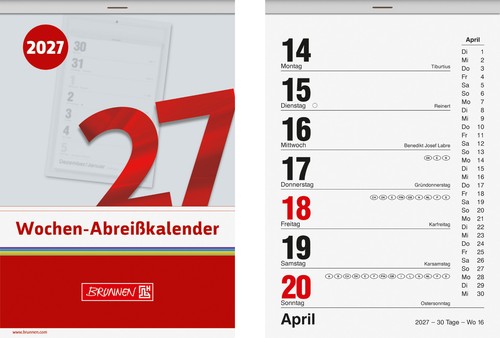Wochen abreisskalender 2027 - wochen,