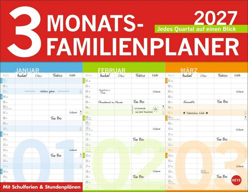 Monats familienplaner 2027 - 3-monats-familienplaner,