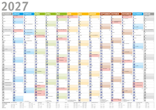 Wandkalender 2027 din a3 - 2027,