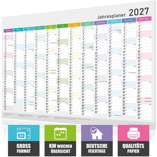 2027 wandkalender din - din, a1