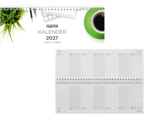 Schreibtisch querkalender 2027 - schreibtisch,
