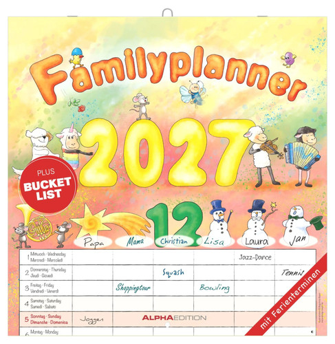 Familienplaner cartoon 2027 - familienplaner,
